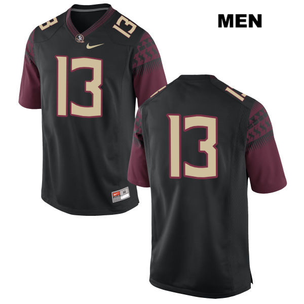 Men's NCAA Nike Florida State Seminoles #13 Caleb Ward College No Name Black Stitched Authentic Football Jersey FYD3469KT